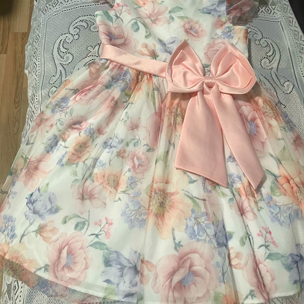 Cream A-Line Sundress with Scoop Neck